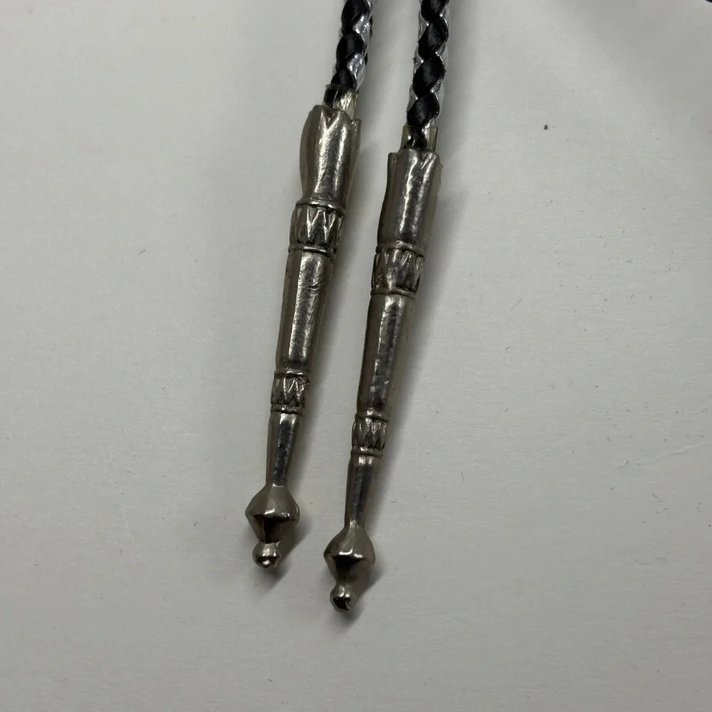(2) PAP Loyal Order of the Moose BOLO Ties Silver Accents Leather Cord 16